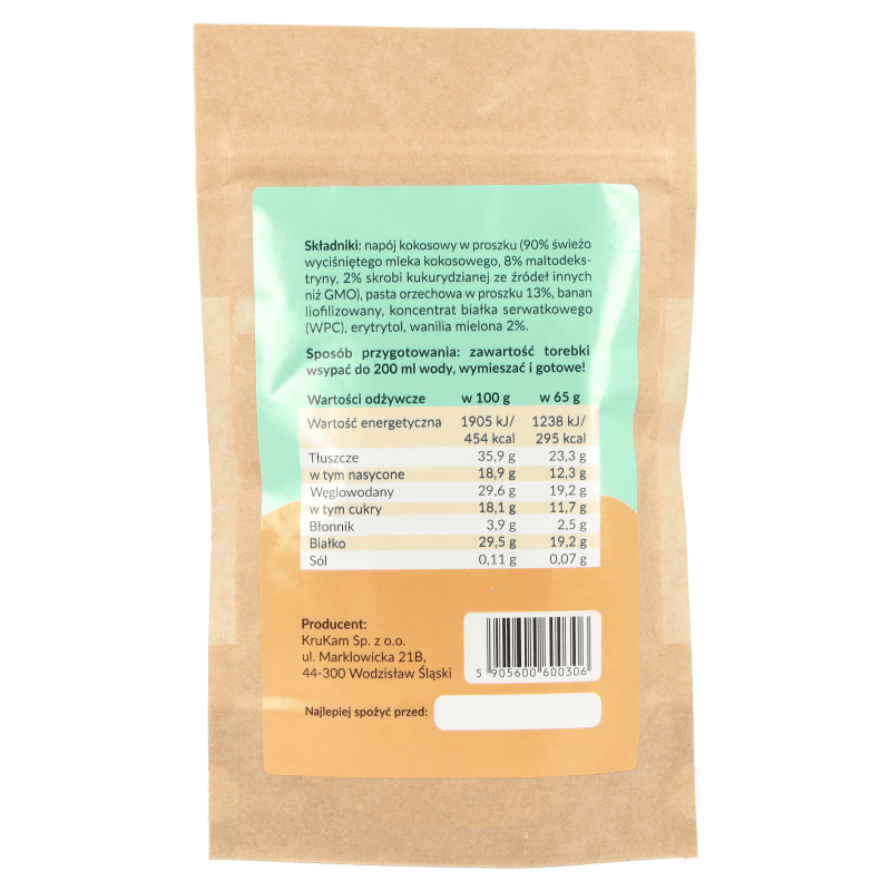 Mieszanka na shake wysokobiałkowy orzech wanilia 65g