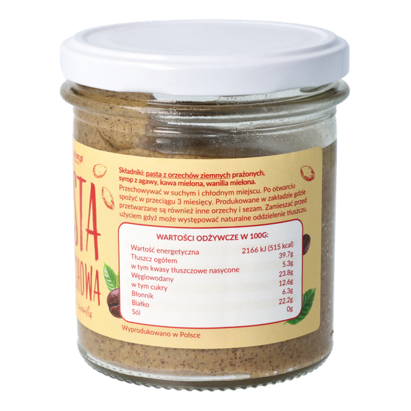 Pasta orzechowa z kawą i wanilią 300g