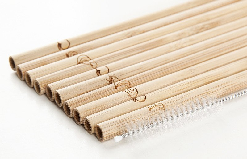 Słomki bambusowe Skin-off zero waste 10+1