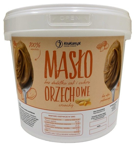 Pasta Orzechowa Crunchy 100% wiadro 5kg