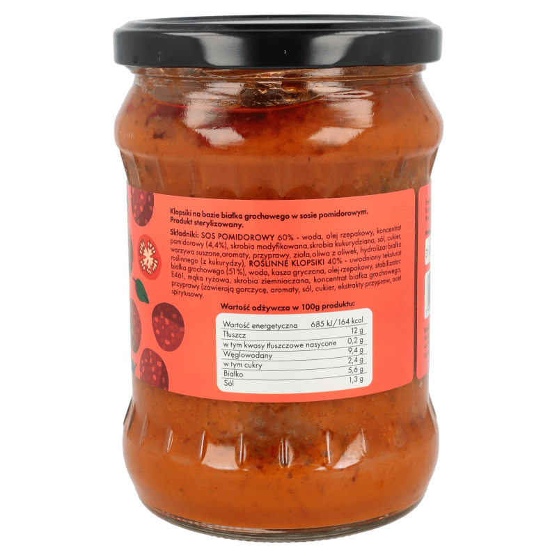 Roślinne klopsiki w sosie pomidorowym 500g