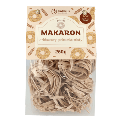 Makaron orkiszowy pełnoziarnisty gniazda 250g