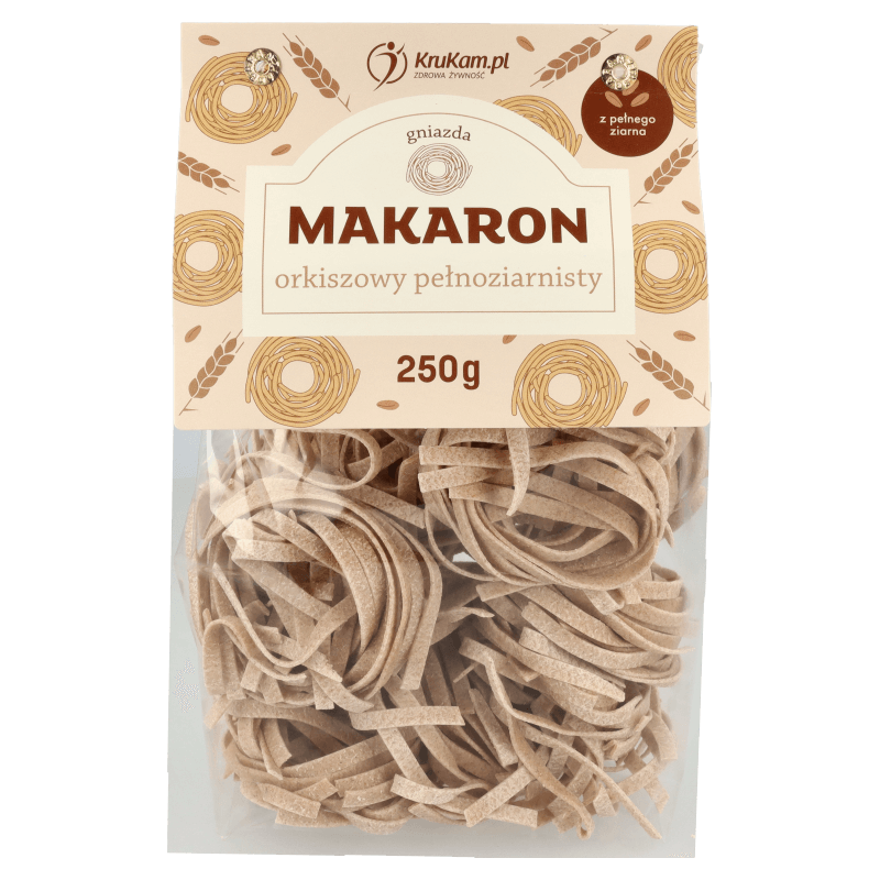 Makaron orkiszowy pełnoziarnisty gniazda 250g