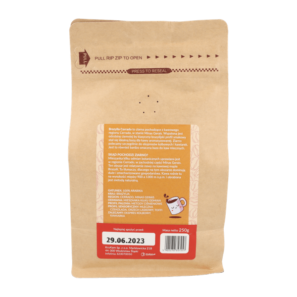Kawa ziarnista Brazylia Cerrado orzechowa 250g