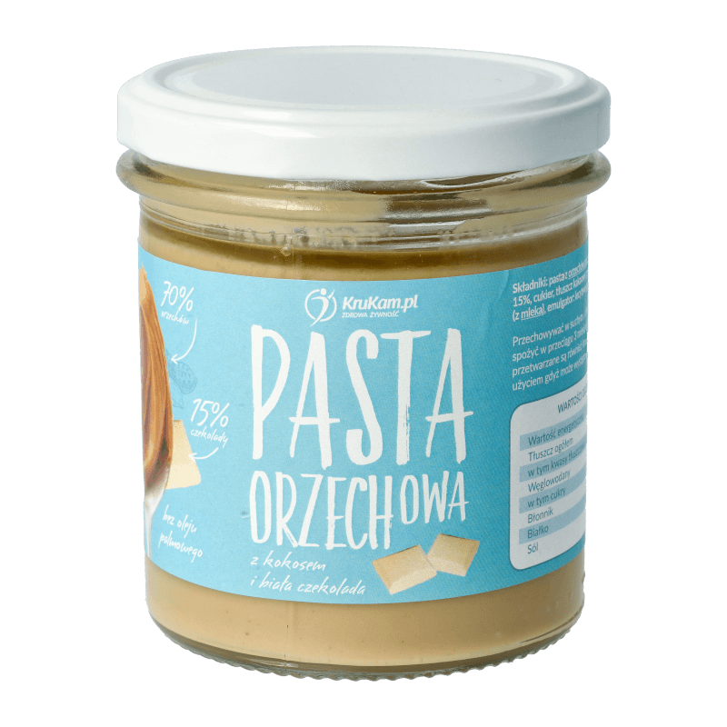 Pasta orzechowa z kokosem i białą czekoladą 300g