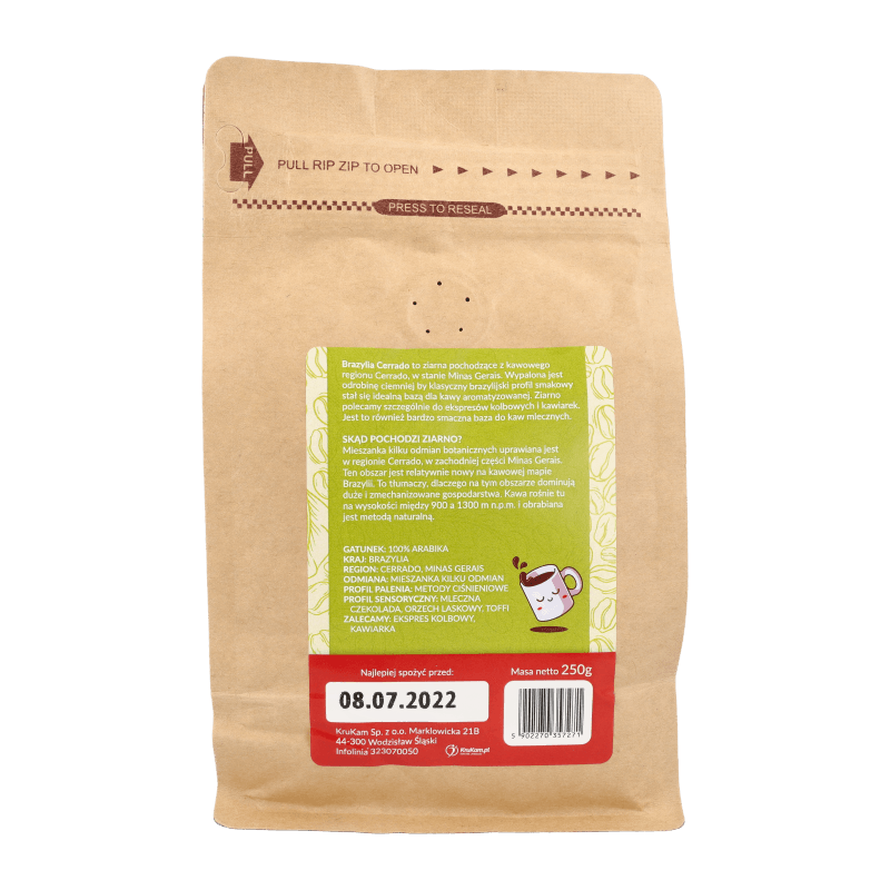Kawa ziarnista Brazylia Cerrado pistacjowa 250g