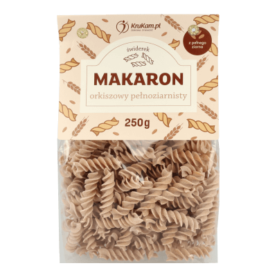 Makaron orkiszowy pełnoziarnisty świderki 250g