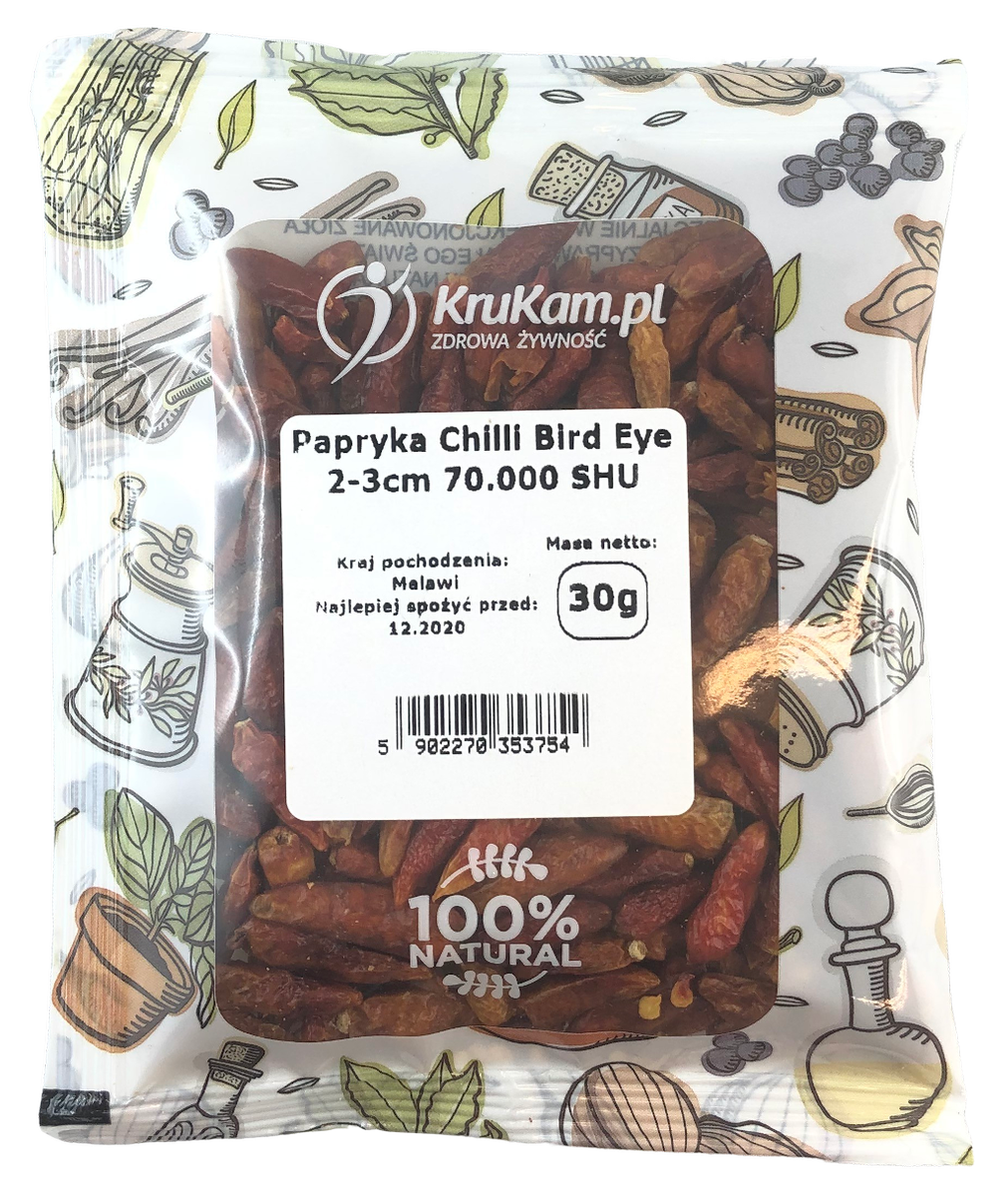 Papryczki Chilli Bird Eye 30g 70tys SHU Piri Piri