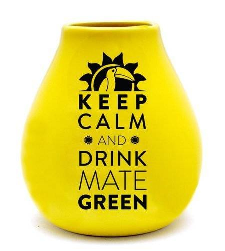 Tykwa Ceramiczna Luka YELLOW LOGO mate green 350ml STABILNA