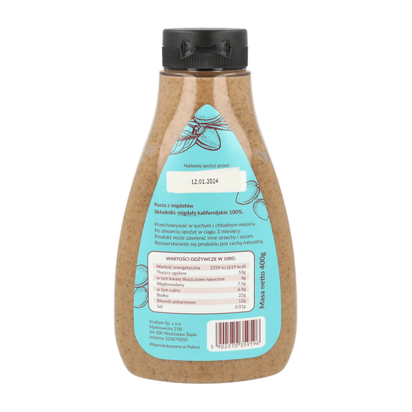 Pasta migdałowa butelka 400g