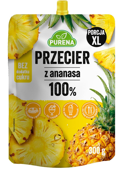Przecier (mus) owocowy 100% z ananasa 300g Purena