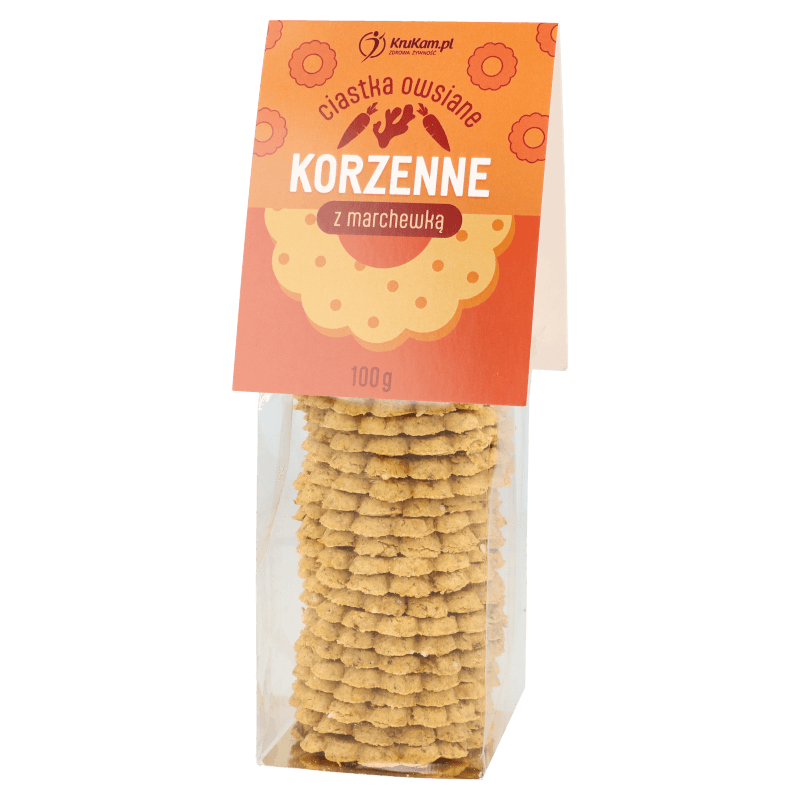 Ciasteczka owsiane korzenne z marchewką 100g