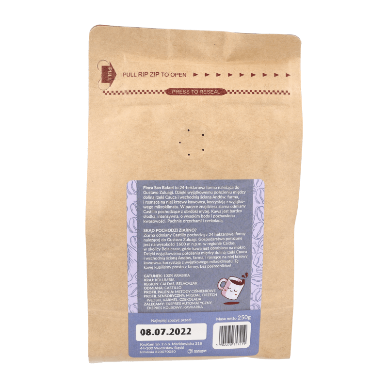 Kawa ziarnista Kolumbia Finca San Rafael 250g