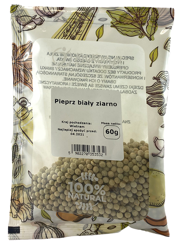 Pieprz biały ziarno 60g