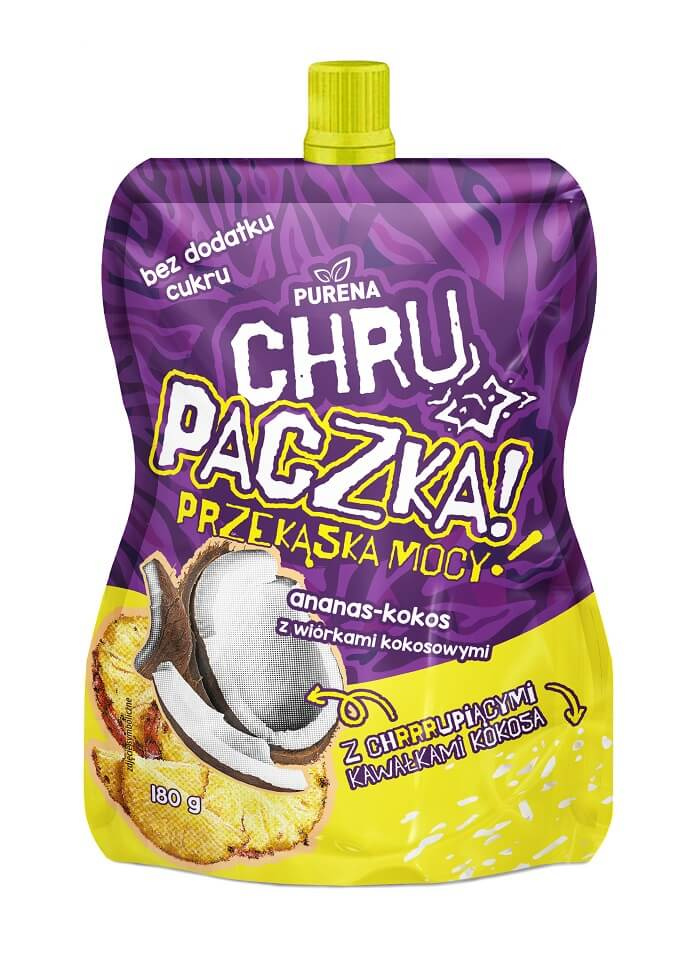 Chrupaczka ananas-kokos z wiórkami kokosowymi 180g Purena