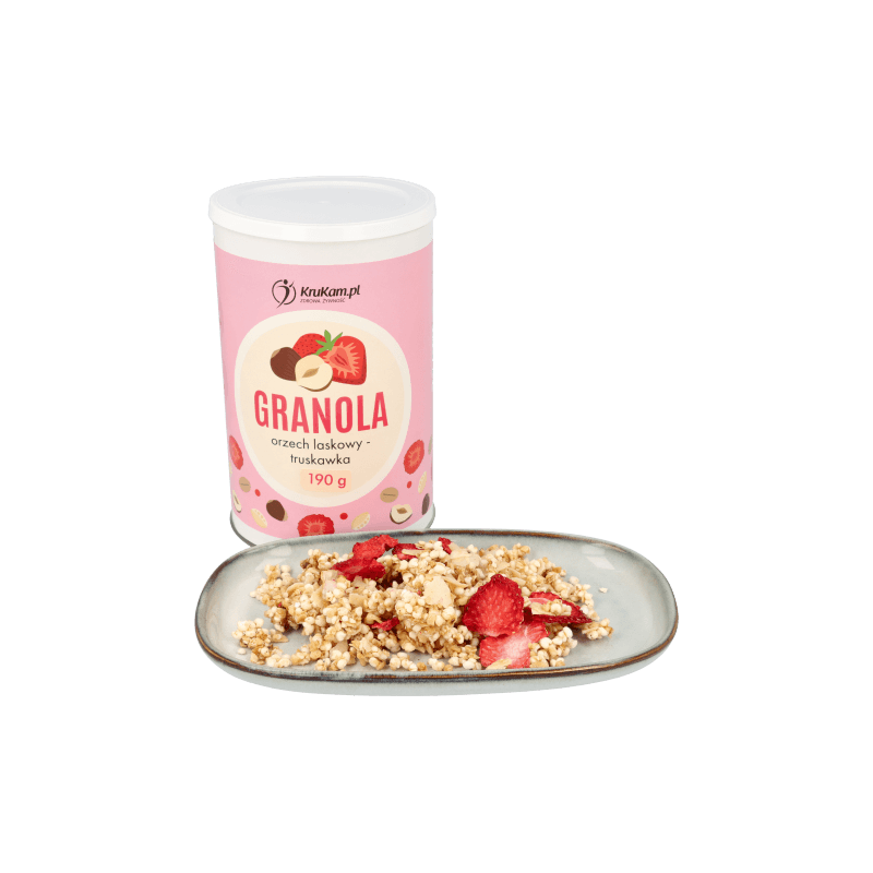 Granola orzech laskowy-truskawka 190g