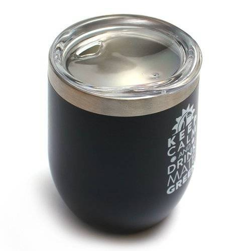 Matero stalowe Termo Moderna Negro czarne 350 ml z bombillą