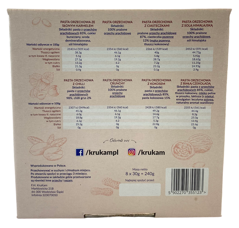 -30%Zestaw Past Arachidowy MIX 100% 8 x 30 g (Data: 30.03.2026)