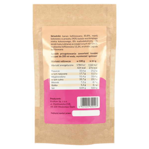 Mieszanka na shake banan truskawka 65g