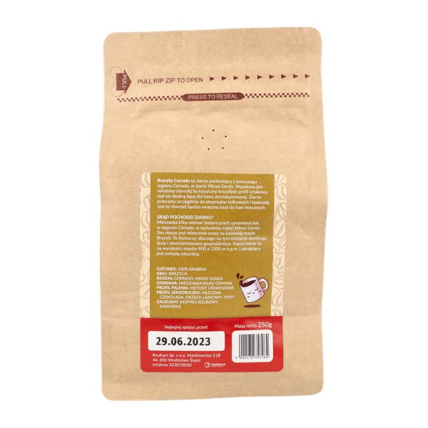 Kawa ziarnista Brazylia Cerrado waniliowa 250g