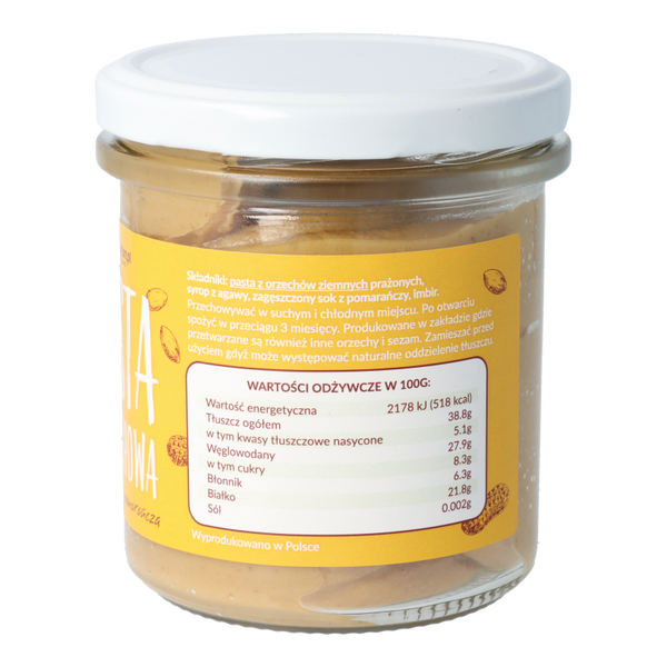 Pasta orzechowa z imbirem i pomarańczą 300g