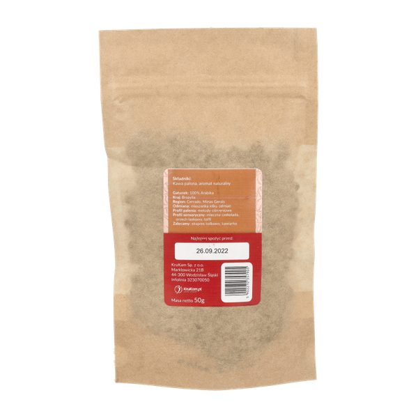 -30%Kawa ziarnista Brazylia Cerrado czekoladowa 50g(Data:27.02.2026)