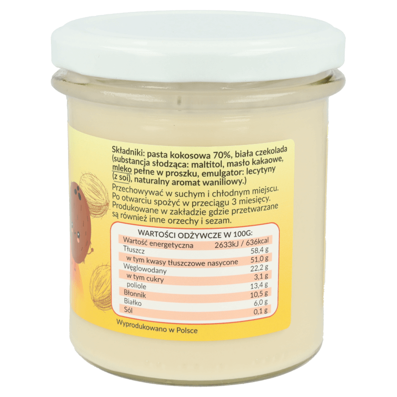 Czekokos Pasta kokosowa z białą czekoladą 300g