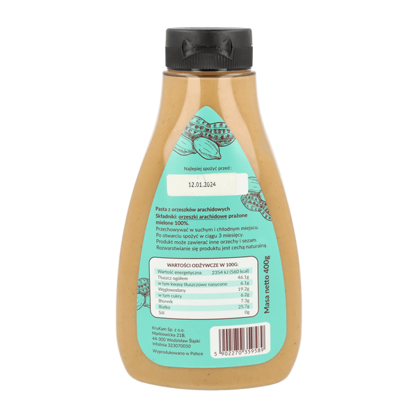 Pasta Orzechowa 100% butelka 400g