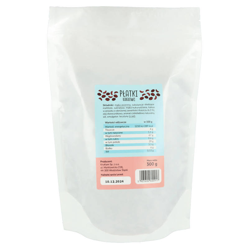 Płatki kakaowe bez dodatku cukru 300g