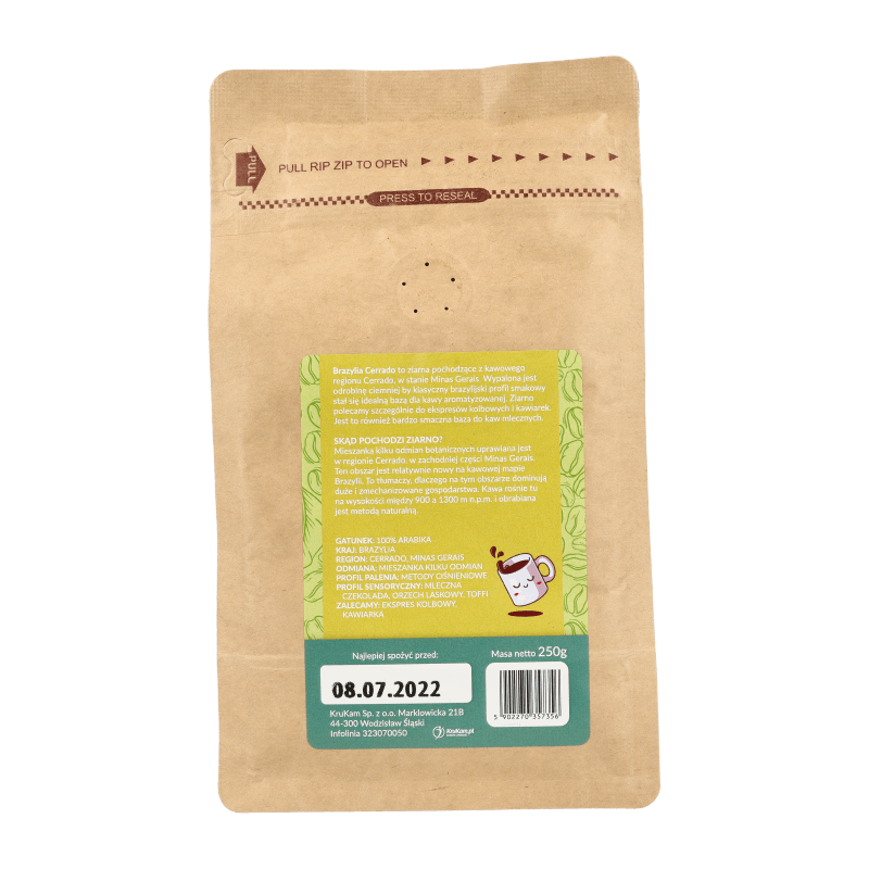 Kawa mielona Brazylia Cerrado laskowa 250g
