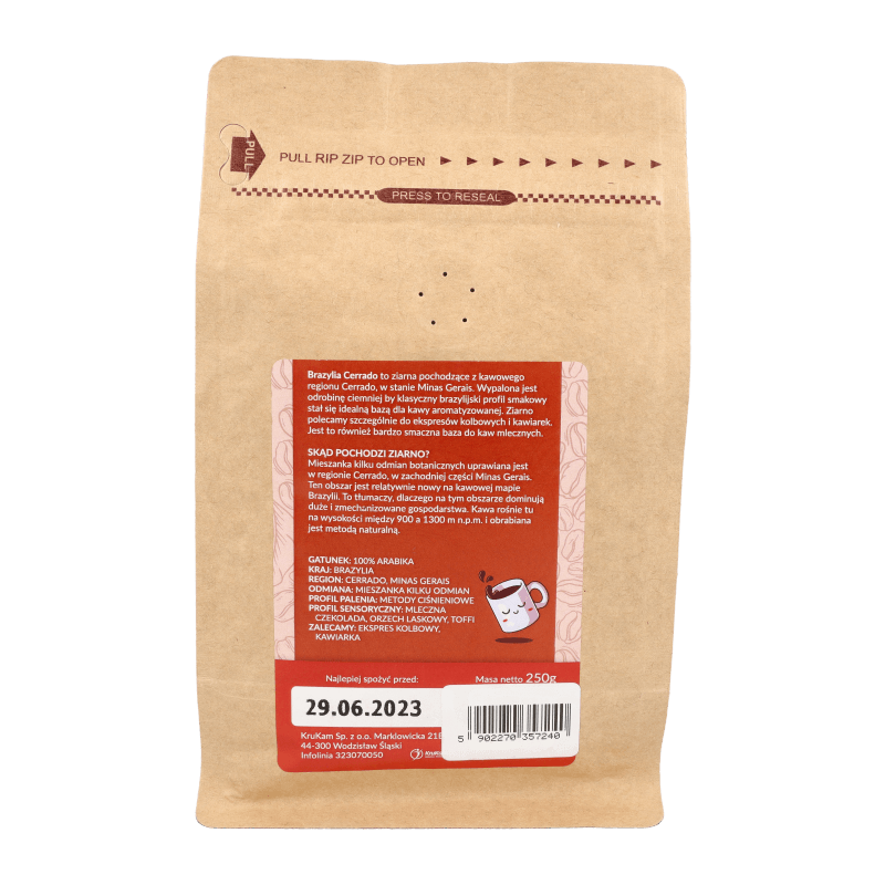 Kawa ziarnista Brazylia Cerrado karmelowa 250g