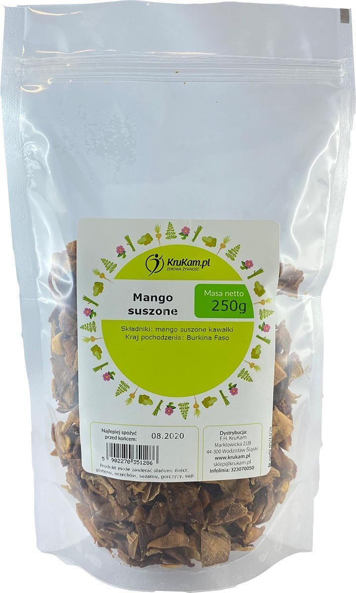 Mango suszone naturalne kawałki 250g