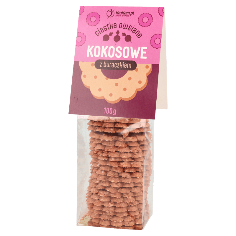 Ciasteczka owsiane kokosowe z buraczkiem 100g