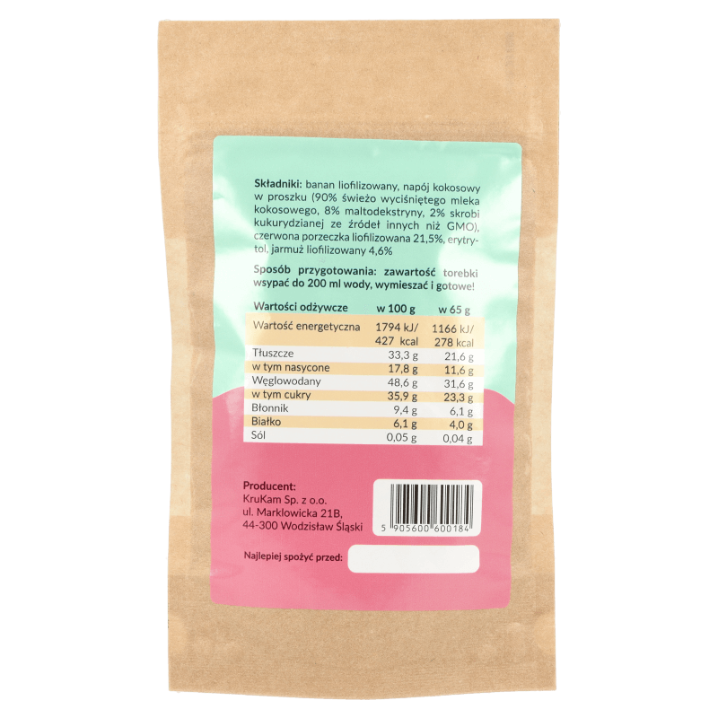 Mieszanka na shake czerwona porzeczka jarmuż 65g