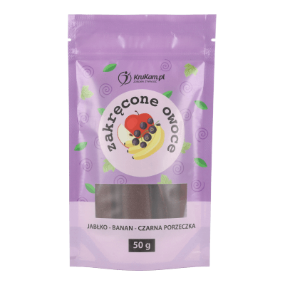 Zakręcone owocowe Jabłko-banan-czarna porzeczka 50g bez dodatku cukru