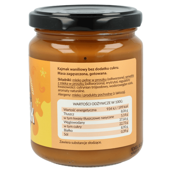 Kajmak bez dodatku cukru waniliowy 260g
