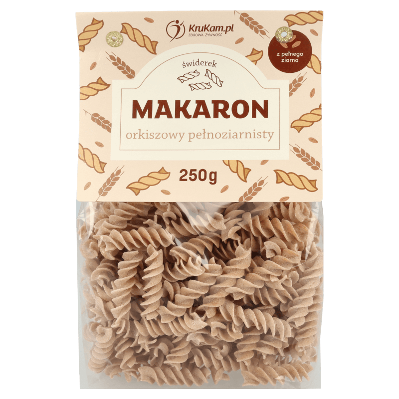 Makaron orkiszowy pełnoziarnisty świderki 250g