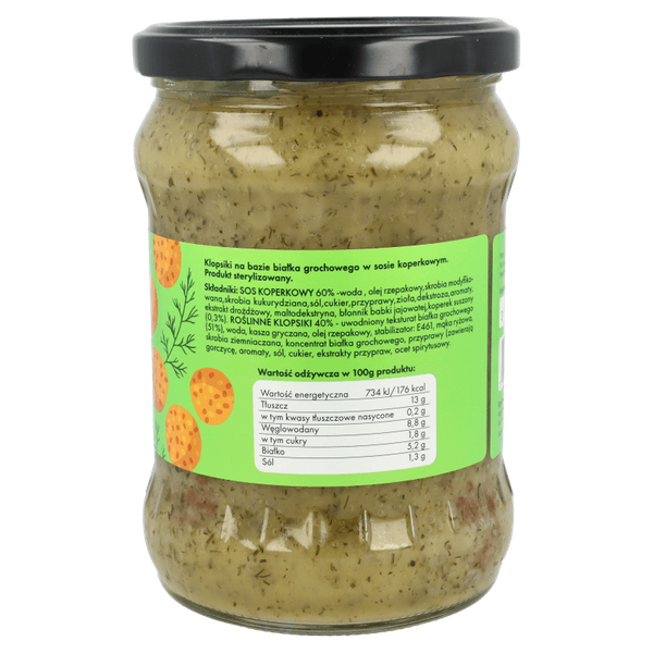 Roślinne klopsiki w sosie koperkowym 500g