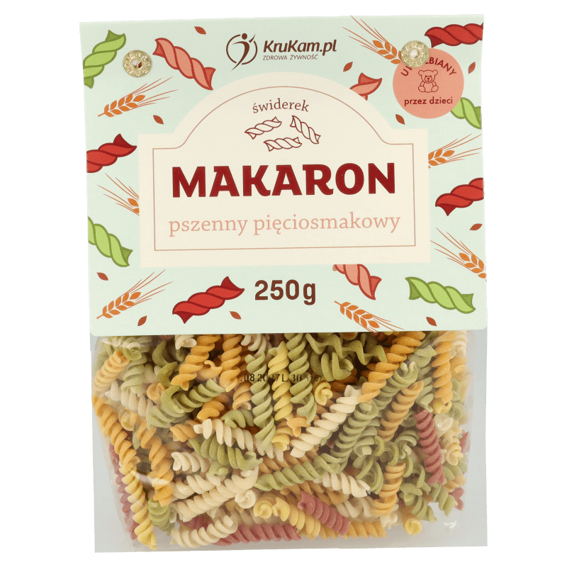 Makaron pszenny pięciosmakowy świderki dla dzieci 250g