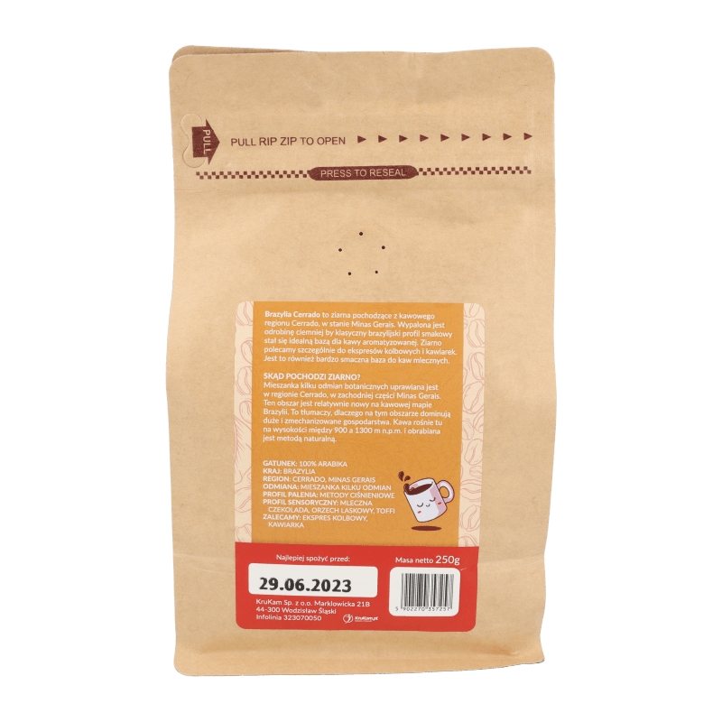 Kawa ziarnista Brazylia Cerrado orzechowa 250g