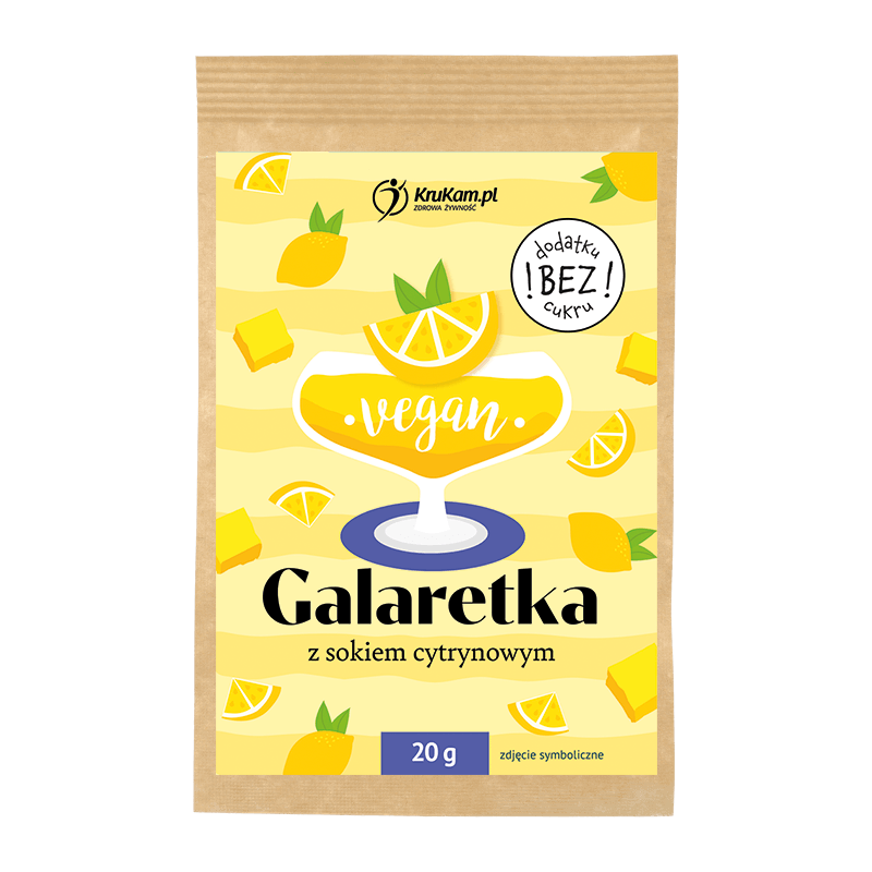 Galaretka wegańska cytrynowa 20g bez dodatku cukru