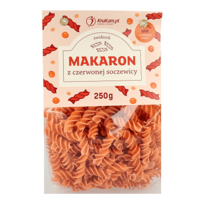 Makaron z czerwonej soczewicy świderki 250g