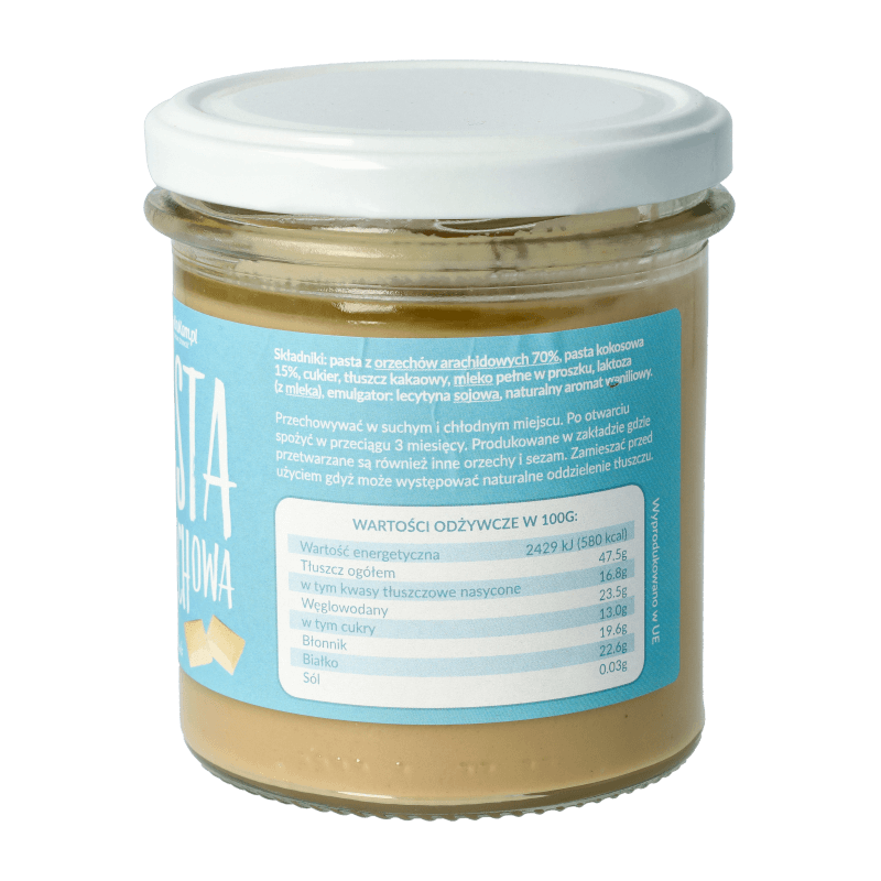 Pasta orzechowa z kokosem i białą czekoladą 300g