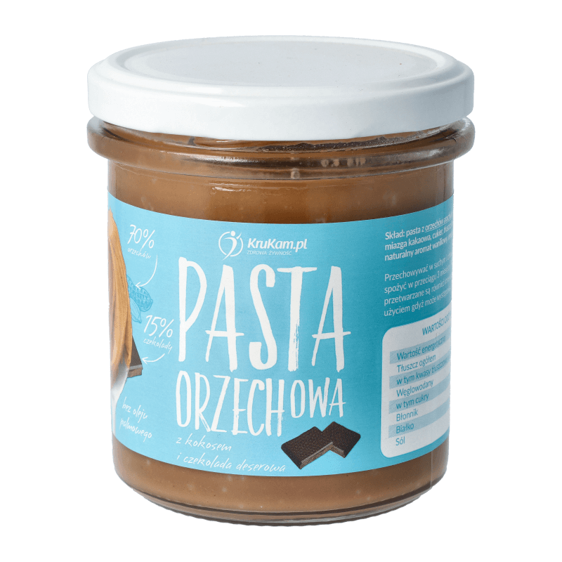 Pasta orzechowa z kokosem i czekoladą deserową 300g