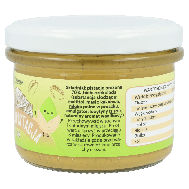 Czekopistacja pasta z pistacji z białą czekoladą 150g