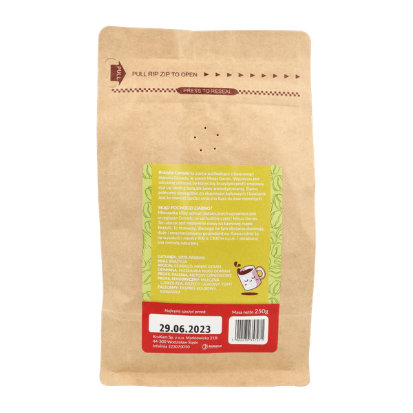 Kawa ziarnista Brazylia Cerrado laskowa 250g