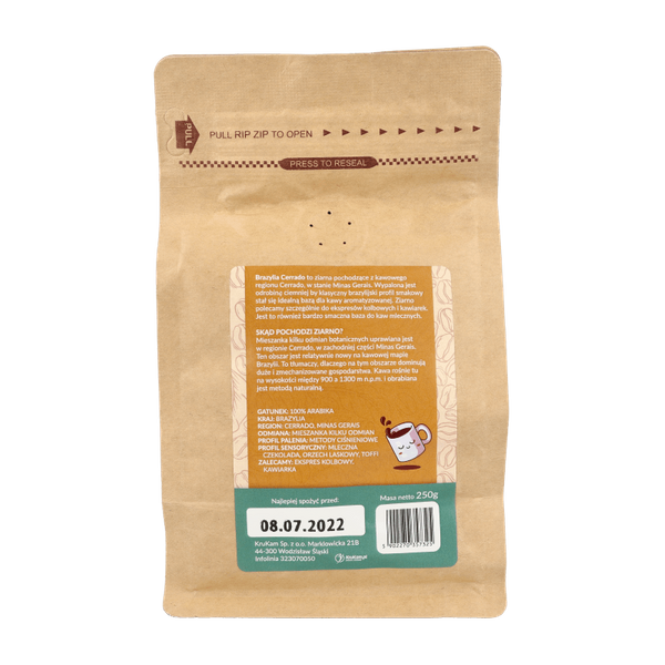 Kawa mielona Brazylia Cerrado orzechowa 250g