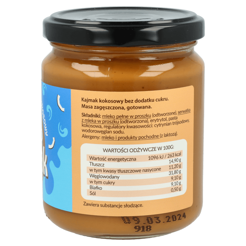 Kajmak bez dodatku cukru kokosowy 260g (data 28.12.2025)