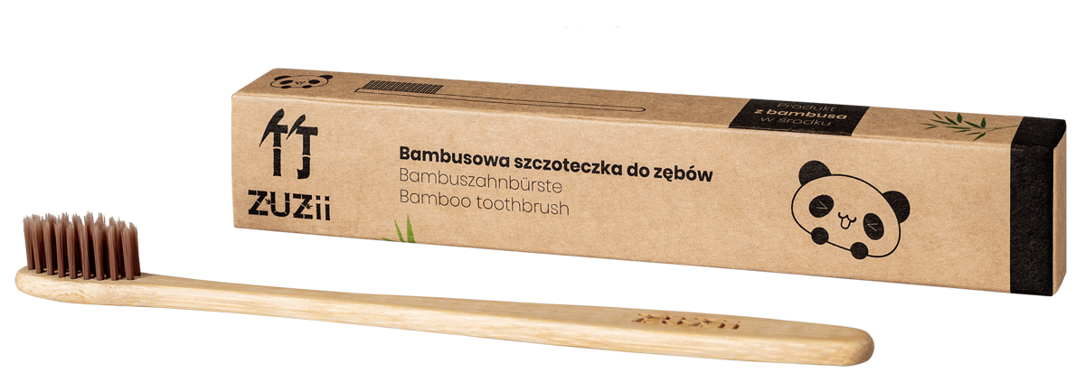 Zuzii Bambusowa szczoteczka do zębów - brązowa