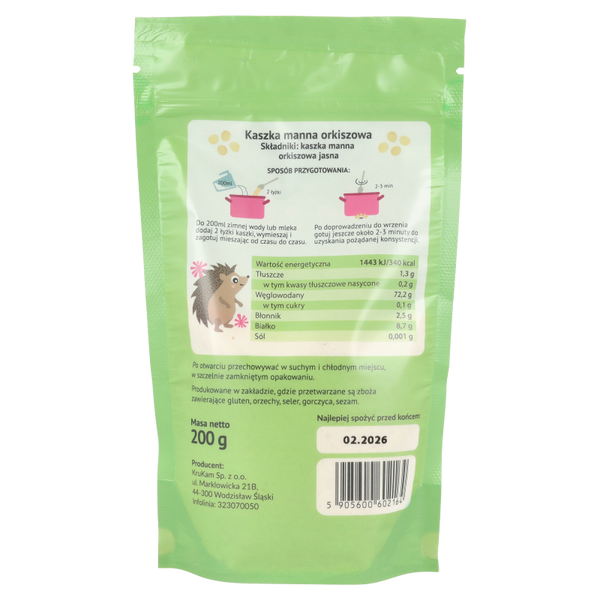 Kaszka manna orkiszowa jasna 200g
